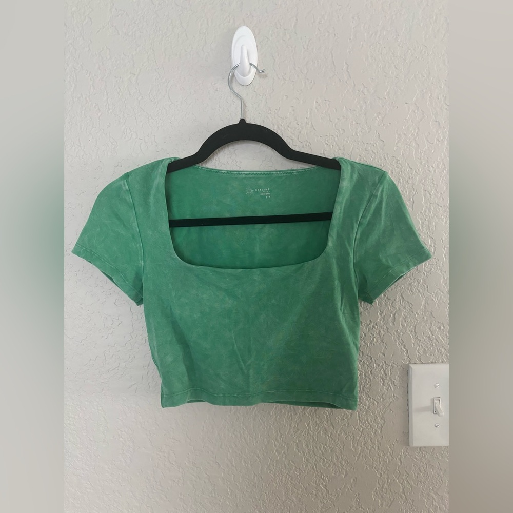 Aerie Offline Real Me Green Cropped Top